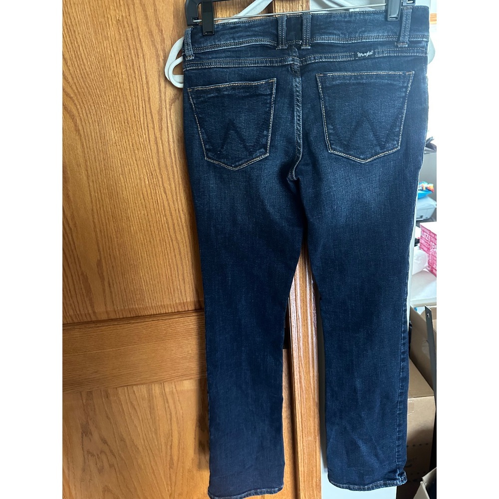 Wrangler Womens Bootcut Jeans Dark Wash Stretch Denim Size 5/6x34 Western Rodeo - Picture 3 of 7